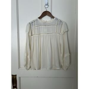 Stetson Victorian Semi Sheer Blouse Womens Size XS Ivory Western Classic NWT